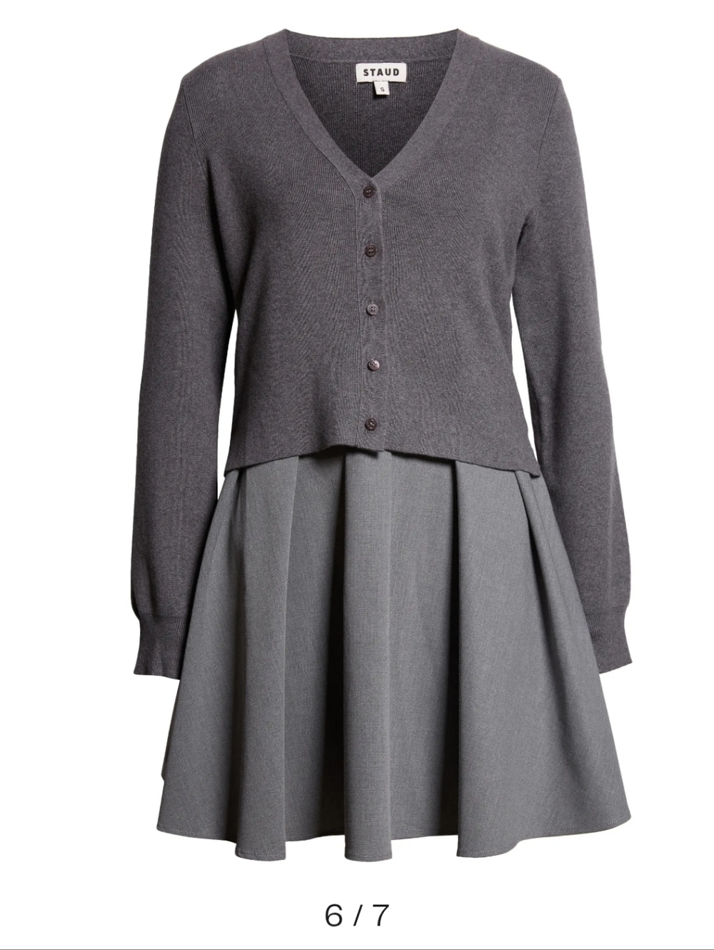 STAUD Grey Pleated Circle Mini Skirt ..Size M.. New No Tag. - Picture 2 of 6